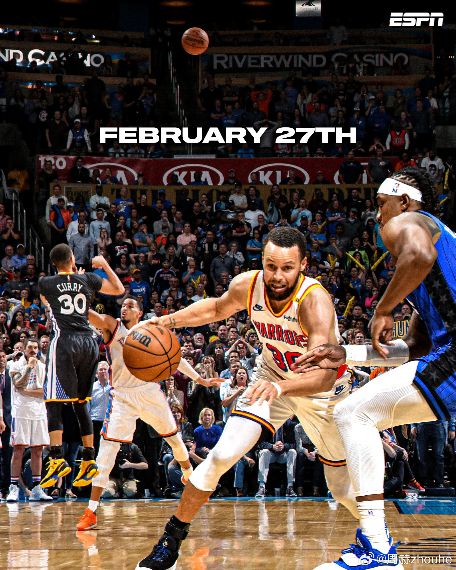 勇士客场击败雷霆,库里独得分 勇士客场击败雷霆,库里独得分